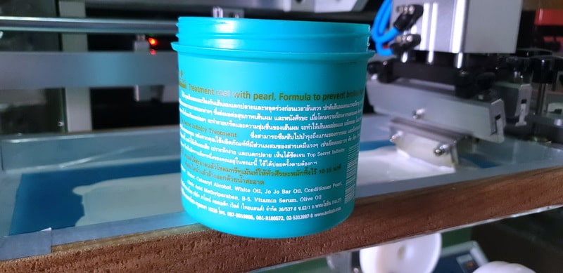 สกรีนลายลงถังพลาสติกขนาดใหญ่